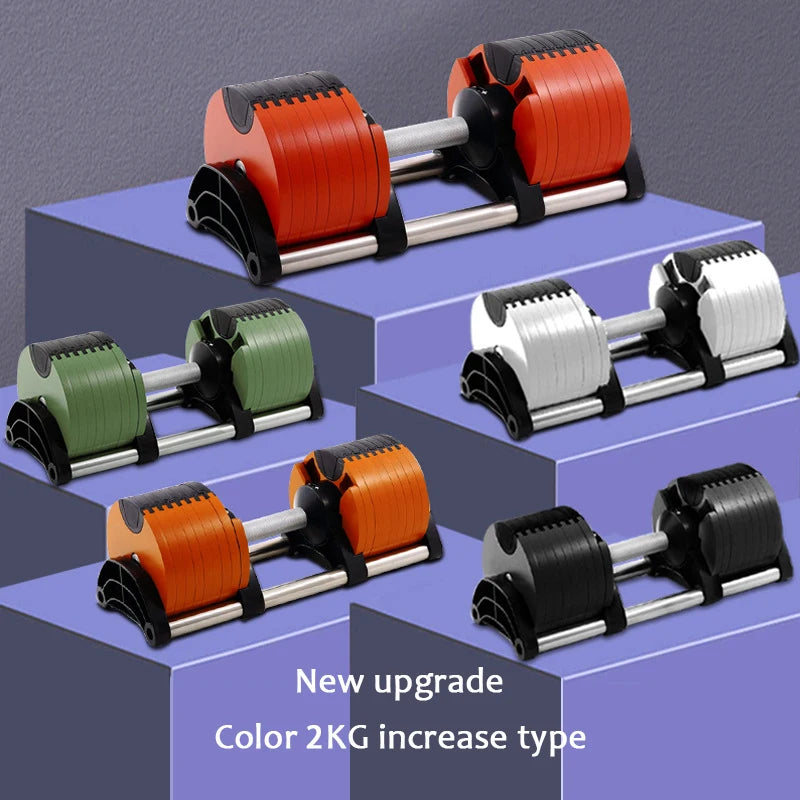 Colorful Paint Adjustable Dumbbell, Gym Fitness Dumbbells, Incremental Cast Iron, New, 36Kg, 2Kg Increased