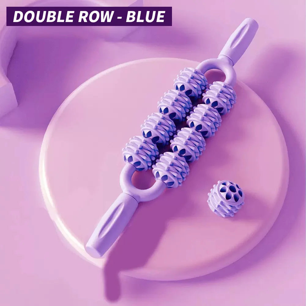 Double Row Massage Roller Massage Stick Muscle Relaxation Massage Tool - a Must-Have for Home Massage Relaxation