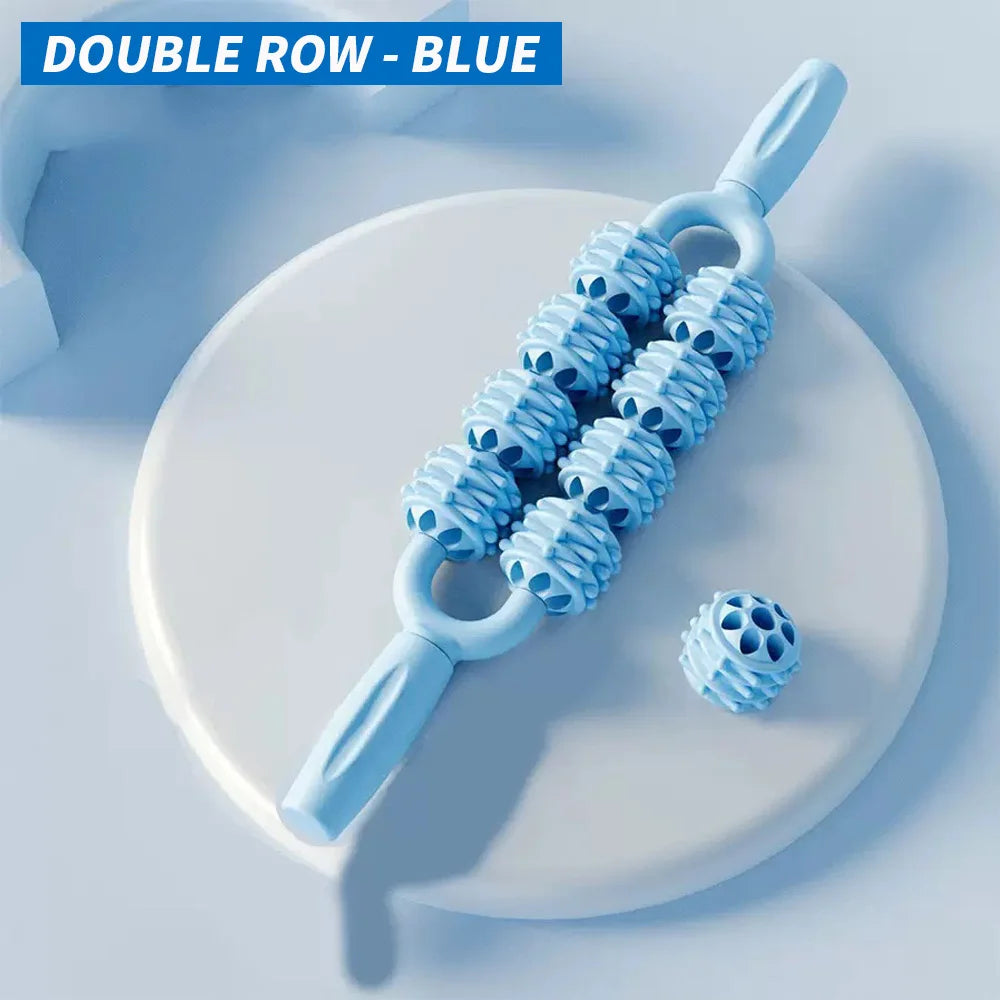 Double Row Massage Roller Massage Stick Muscle Relaxation Massage Tool - a Must-Have for Home Massage Relaxation