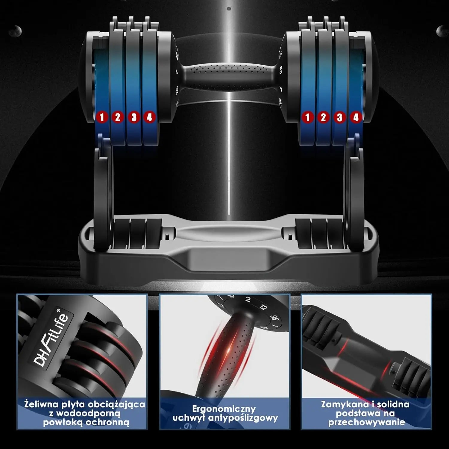 2 to 12 KG Adjustable Dumbbells 5 Weight Levels Short Dumbbells Set with Weight Discs, Short Dumbbells Adjustable Variable Weights 5 in 1 Set of 2