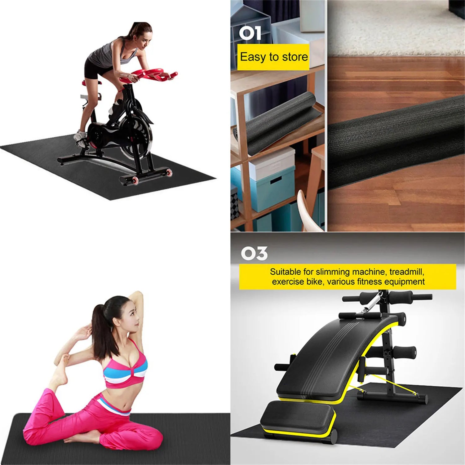 150X75Cm Walking Pad Mat for Treadmill Protect Floor Anti-Skid Quiet Exercise Workout for Fitness Equipments Shock Absorbing Pad