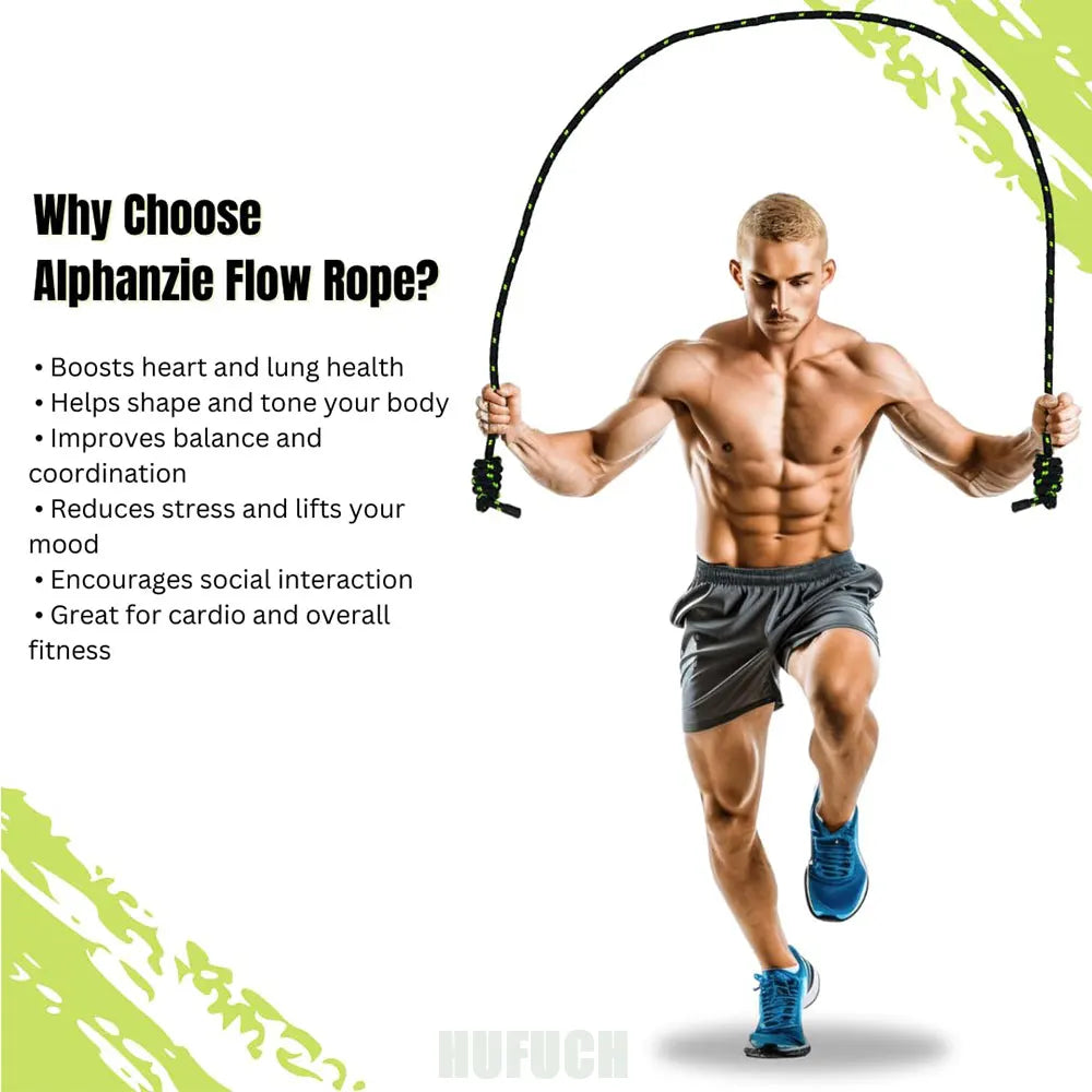 Flow Exercise Rope for Fitness Flow Double Braid Workout Rope Adjustable Length Jump Ropes for Men and Women Home Gym Workout