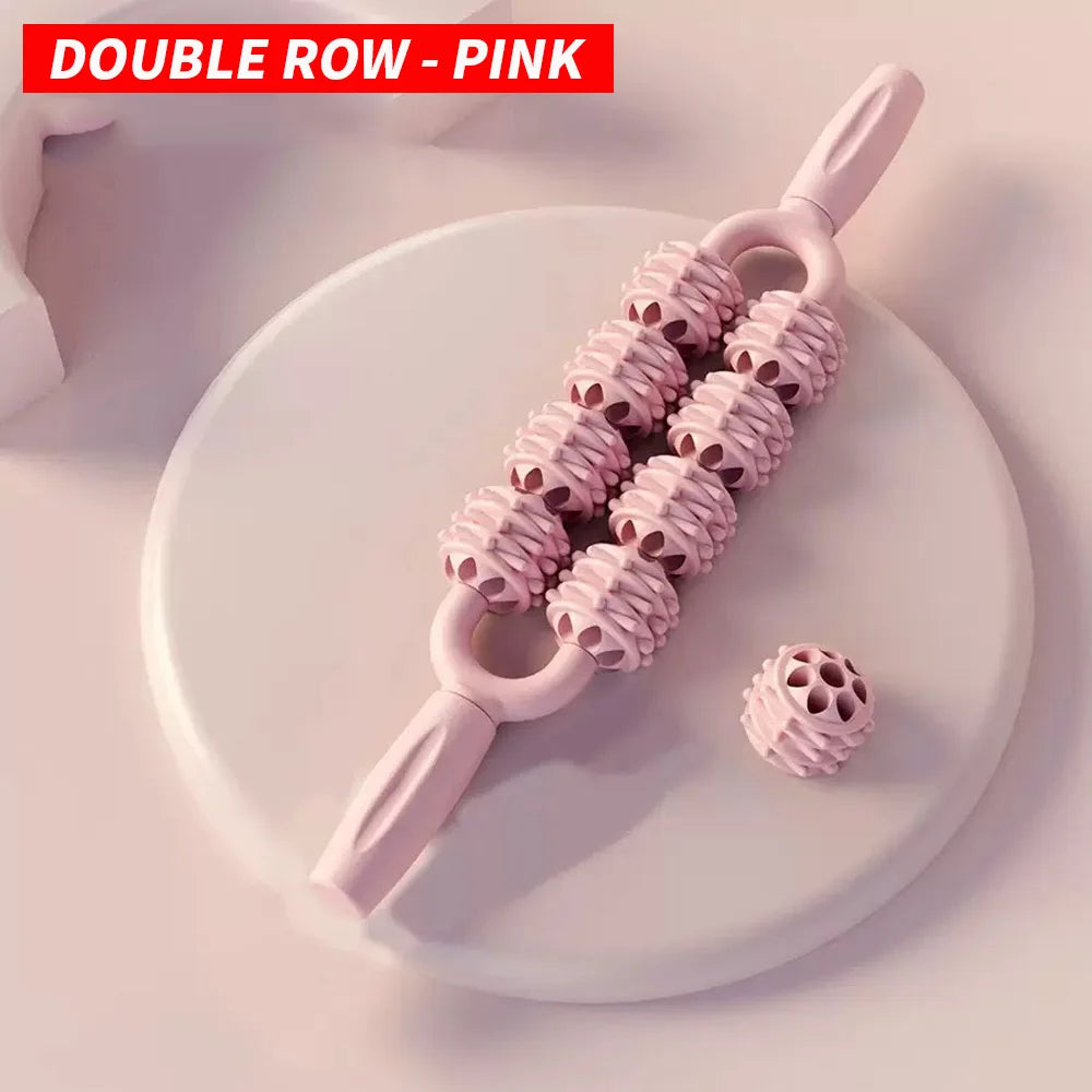 Double Row Massage Roller Massage Stick Muscle Relaxation Massage Tool - a Must-Have for Home Massage Relaxation