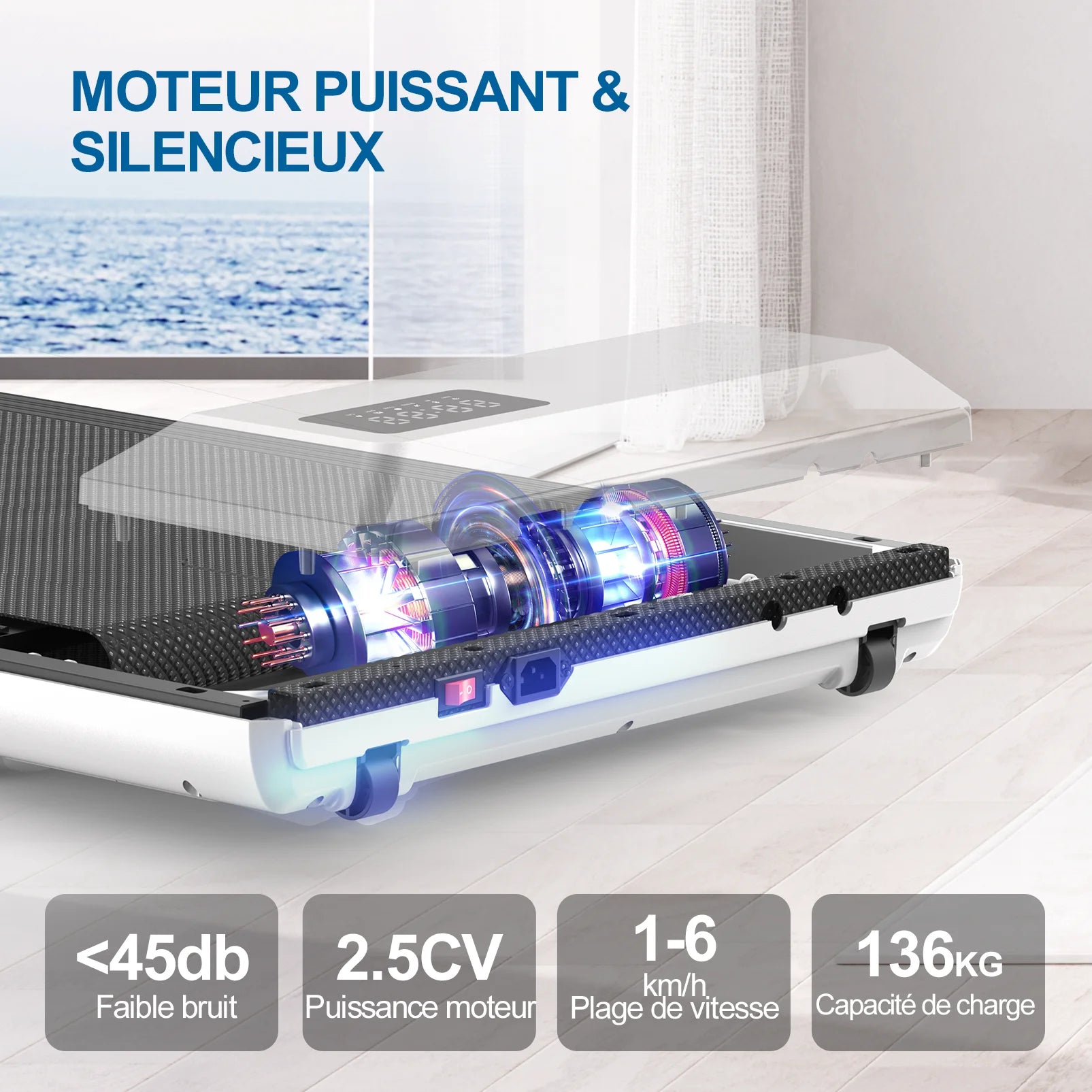Walking Pad 2 in 1 under Desk Treadmill, 2.5HP Low Noise Walking Pad Running Jogging Machine with Remote Control for Home Office