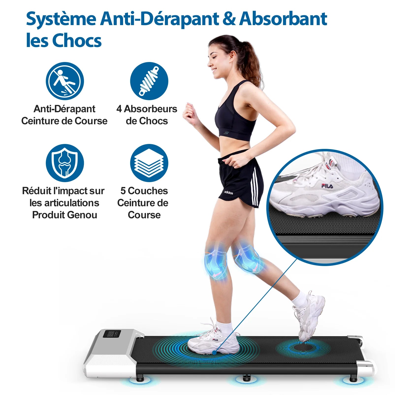Walking Pad 2 in 1 under Desk Treadmill, 2.5HP Low Noise Walking Pad Running Jogging Machine with Remote Control for Home Office