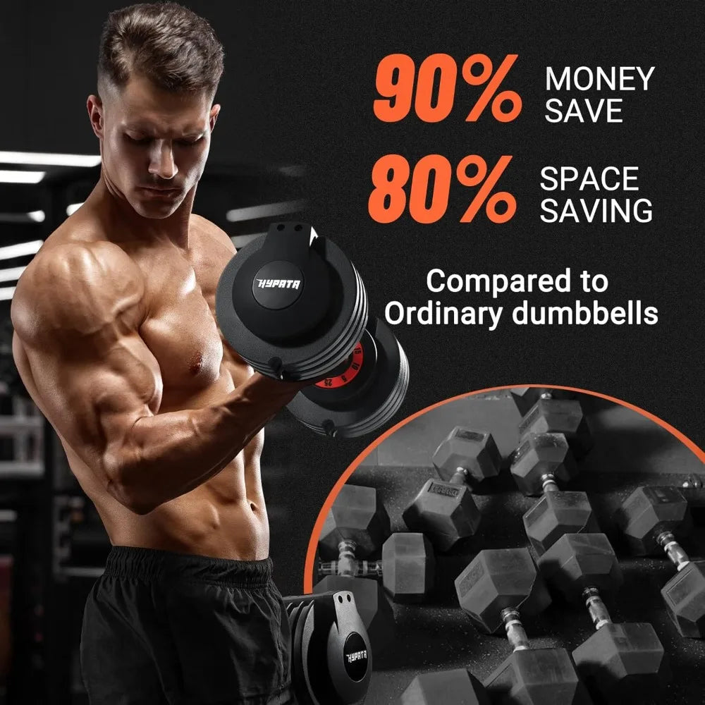 25/55 Lbs Pair Adjustable Dumbbell Set, Adjust Dumbbell Weight for Exercises Pair Dumbbells for Men and Women in Home
