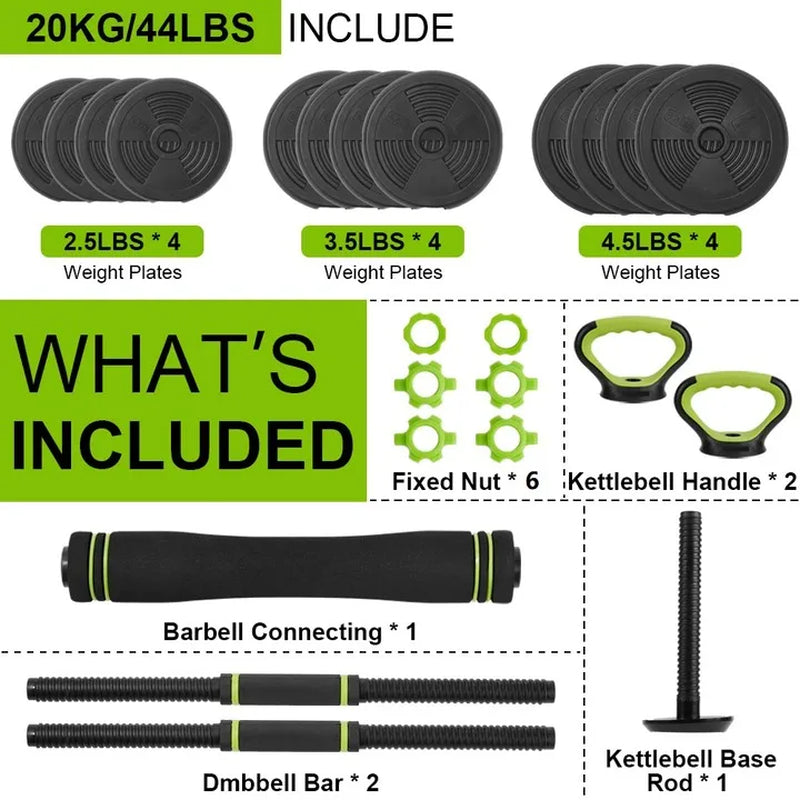 Adjustable Dumbbells 44/66/88Lbs Free Weight Set with Connector, 4 in 1 Weight Dumbbell Set Fitness Exercise for Home Gym