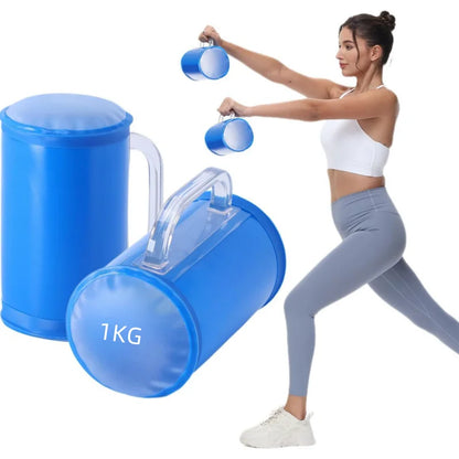 1 Pair Water Dumbbells Water Filled Training Weights Set Water Weight Bag Travel Weights for Strength Training Fitness &amp; Shaping