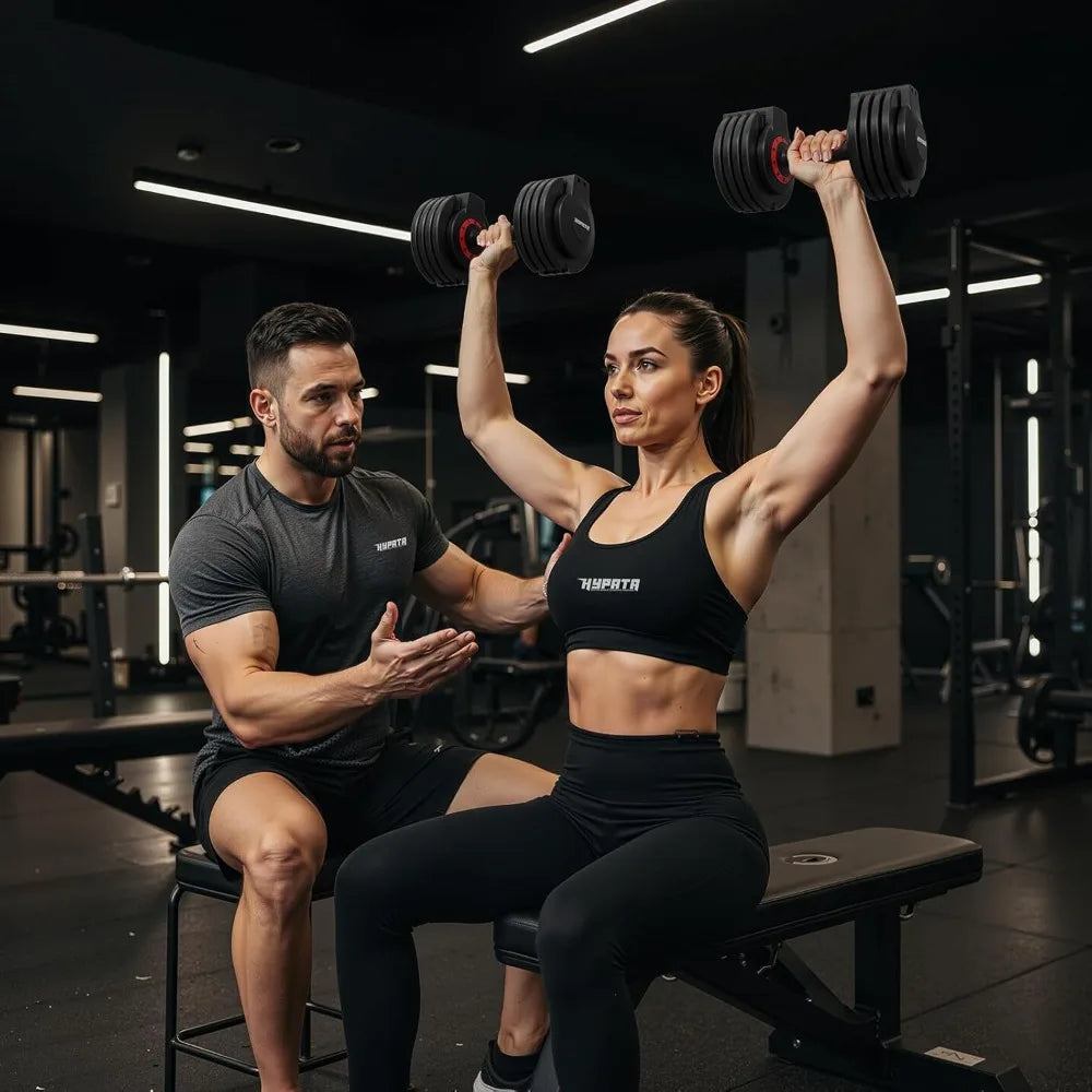 25/55 Lbs Pair Adjustable Dumbbell Set, Adjust Dumbbell Weight for Exercises Pair Dumbbells for Men and Women in Home
