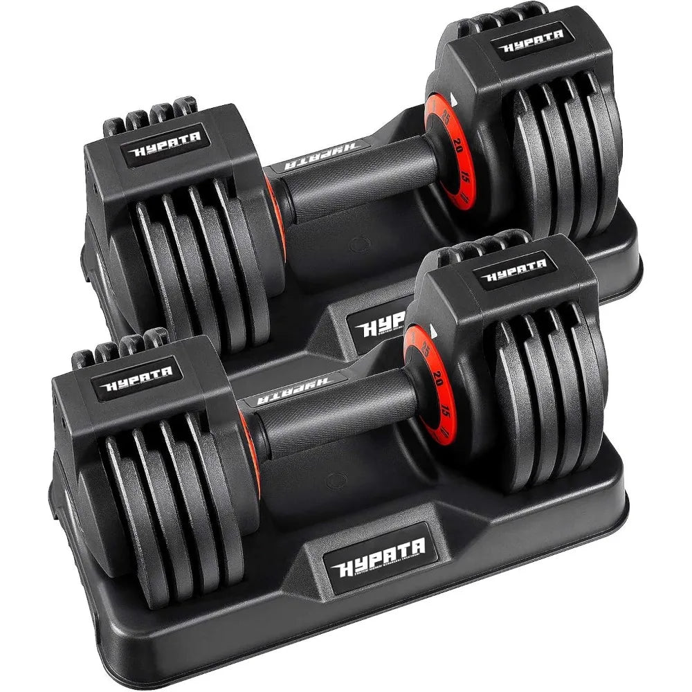25/55 Lbs Pair Adjustable Dumbbell Set, Adjust Dumbbell Weight for Exercises Pair Dumbbells for Men and Women in Home