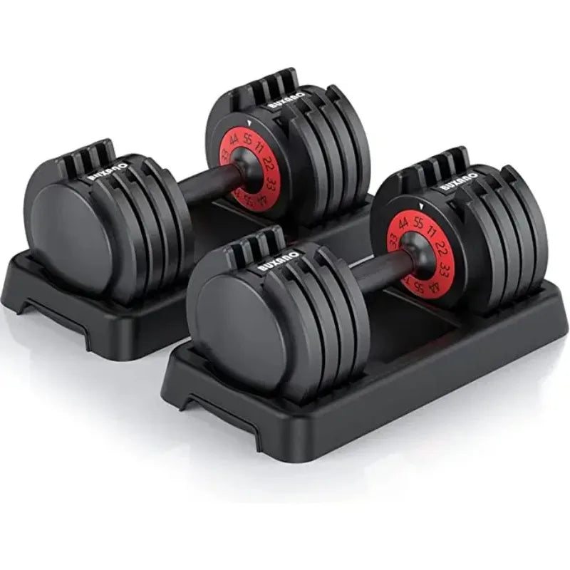 24Kg (52.5 Lbs) Quick-Adjust Dumbbell Set: a Pair of Black Dumbbells Designed Specifically for Fitness Training