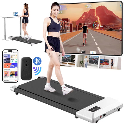 Walking Pad 2 in 1 under Desk Treadmill, 2.5HP Low Noise Walking Pad Running Jogging Machine with Remote Control for Home Office