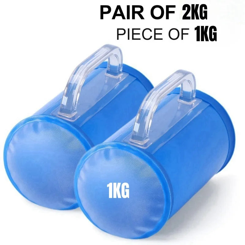 1 Pair Water Dumbbells Water Filled Training Weights Set Water Weight Bag Travel Weights for Strength Training Fitness &amp; Shaping