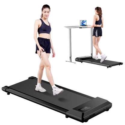 Walking Pad 2 in 1 under Desk Treadmill, 2.5HP Low Noise Walking Pad Running Jogging Machine with Remote Control for Home Office