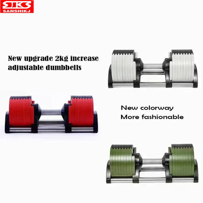 Colorful Paint Adjustable Dumbbell, Gym Fitness Dumbbells, Incremental Cast Iron, New, 36Kg, 2Kg Increased