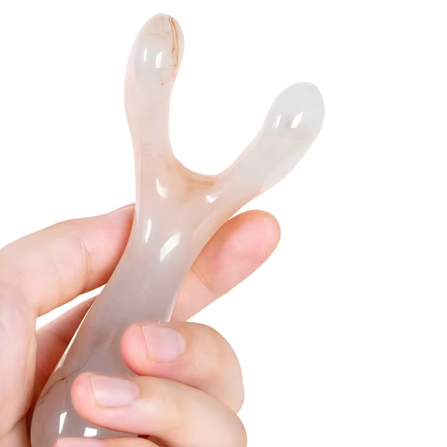Resin Face Lifting Scraping Massage Nose Lifting Massage Y-Shape Fork Guasha Massage Reduce Puffiness Trigger Point Nose Massage