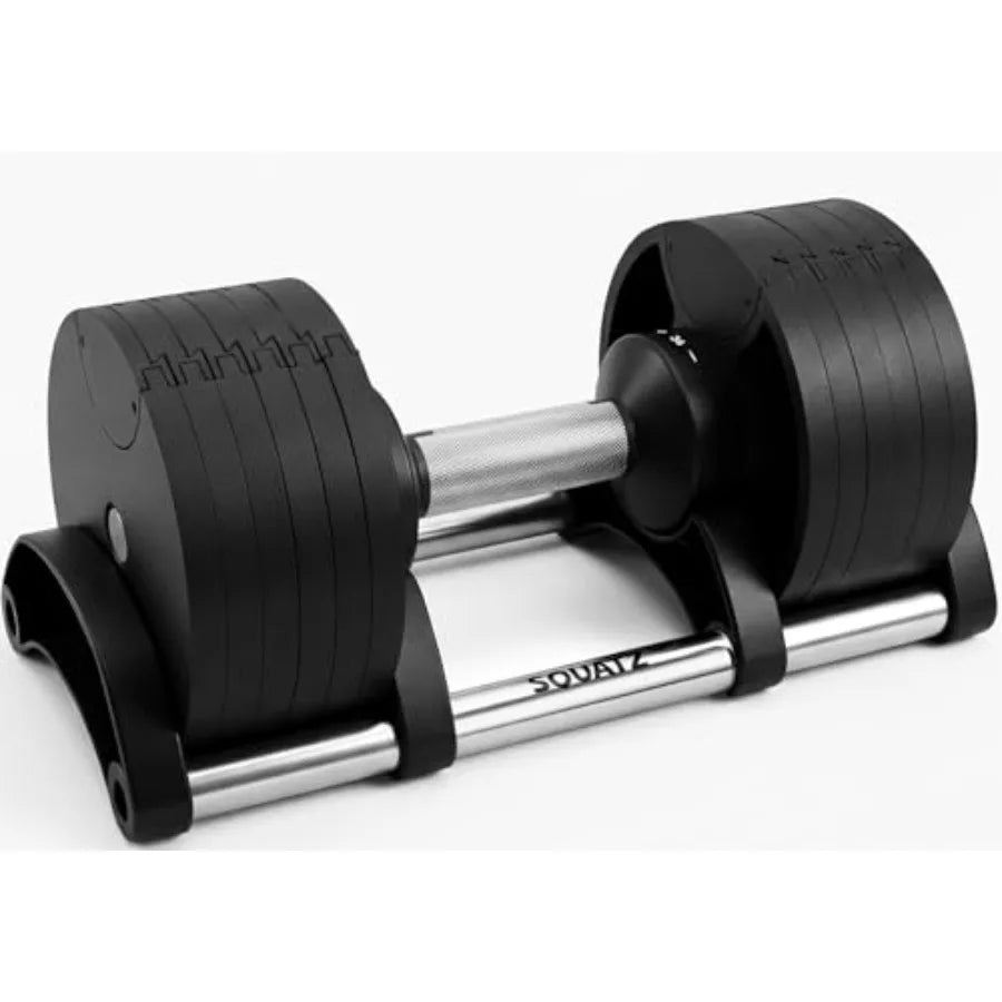 Adjustable Dumbbells with Quick Weight Change Space-Saving Set in Black with Anti-Slip Handle Secure Locking System Heavy-Duty