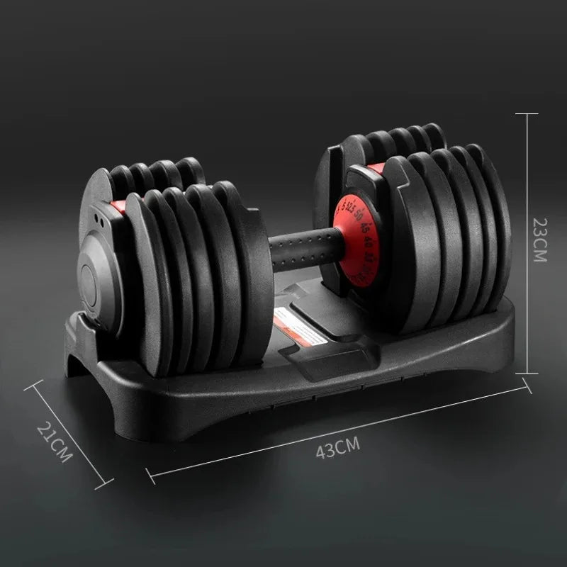 24Kg (52.5 Lbs) Quick-Adjust Dumbbell Set: a Pair of Black Dumbbells Designed Specifically for Fitness Training