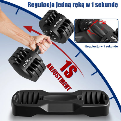 2 to 12 KG Adjustable Dumbbells 5 Weight Levels Short Dumbbells Set with Weight Discs, Short Dumbbells Adjustable Variable Weights 5 in 1 Set of 2