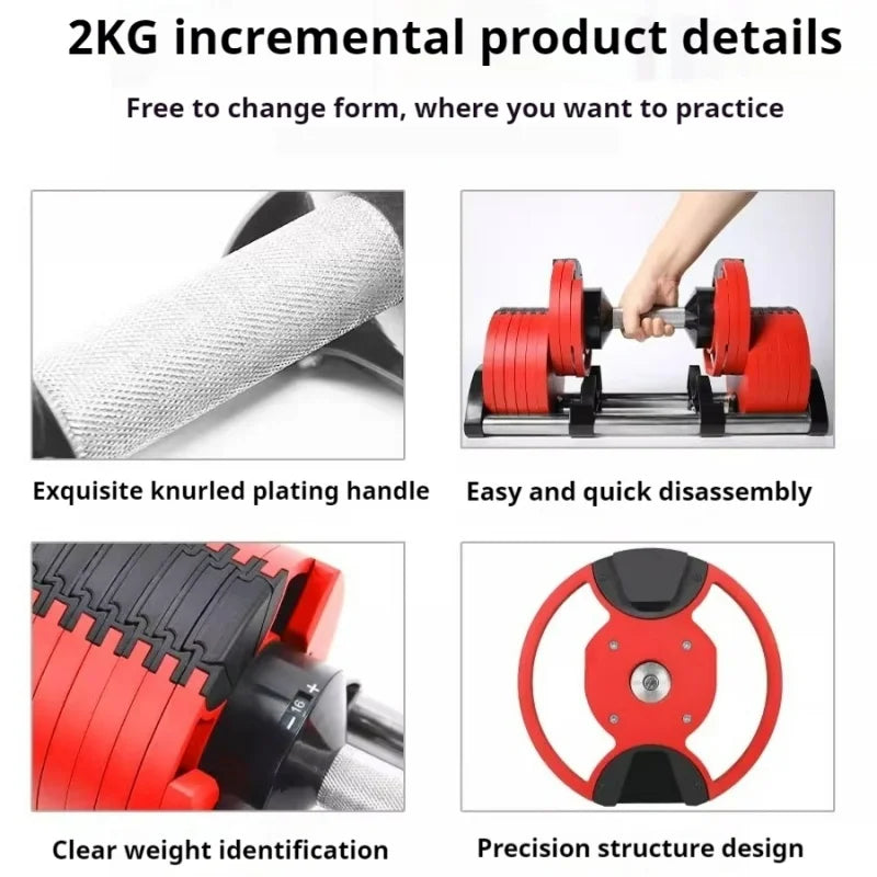 Adjustable Dumbbells Home Quick-Adjust Dumbbells Quick Training Arm Chest Weight Men&
