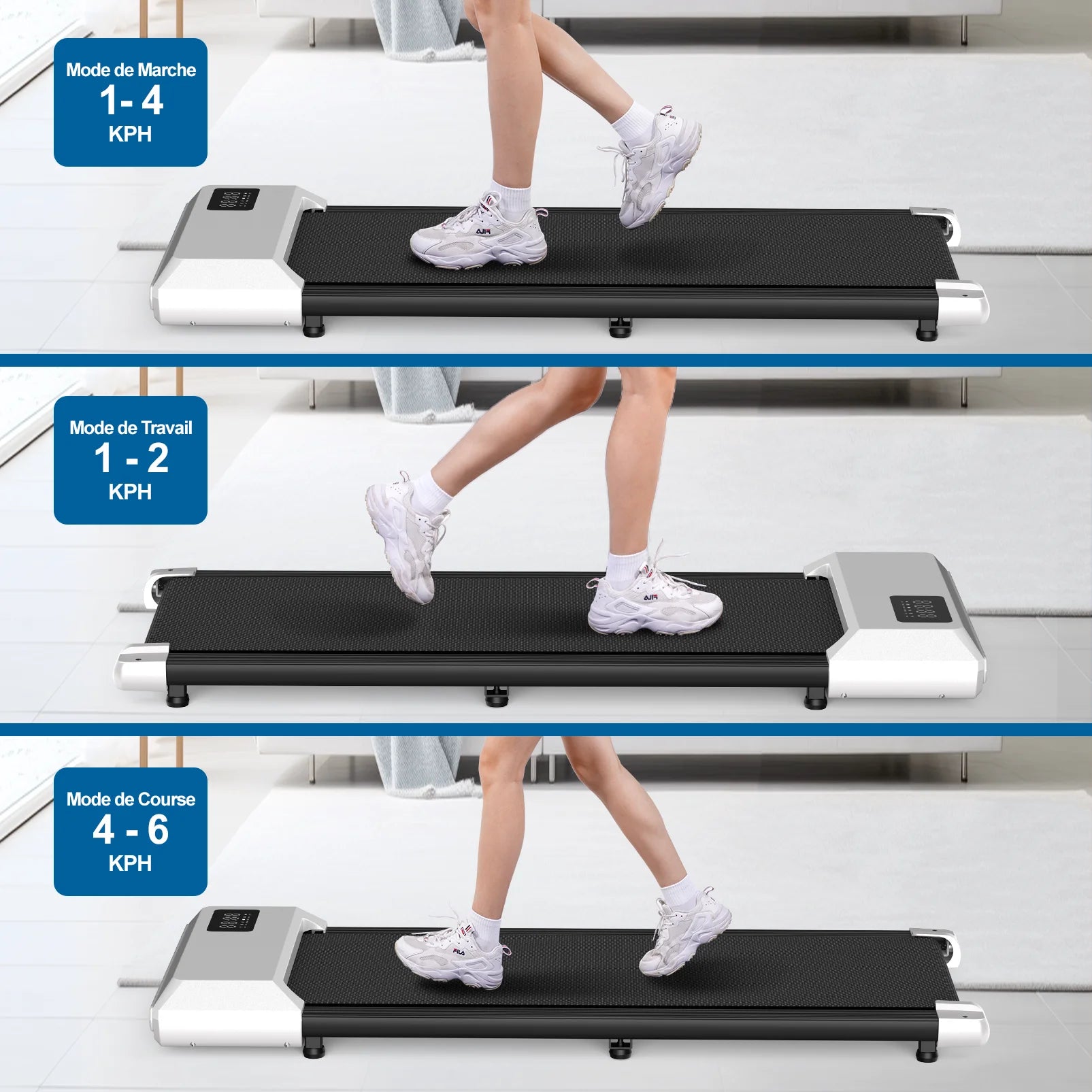 Walking Pad 2 in 1 under Desk Treadmill, 2.5HP Low Noise Walking Pad Running Jogging Machine with Remote Control for Home Office