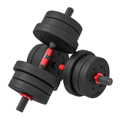 20Kg 2 in 1 Adjustable Dumbbells Weight Set, Dumbbell Hand Weight Barbell for Body Fitness, Lifting Training for Home, Office, Gym, Black
