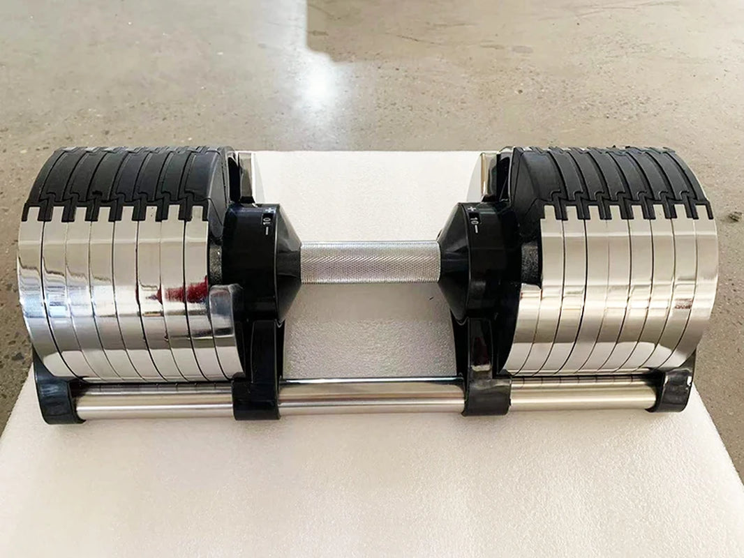 Chrome Adjustable Dumbbell Pair 2Kg(5Lb) or 4Kg(9Lb) Increase Max 45Kg(100Lb) Home Fitness OEM Dumbbells