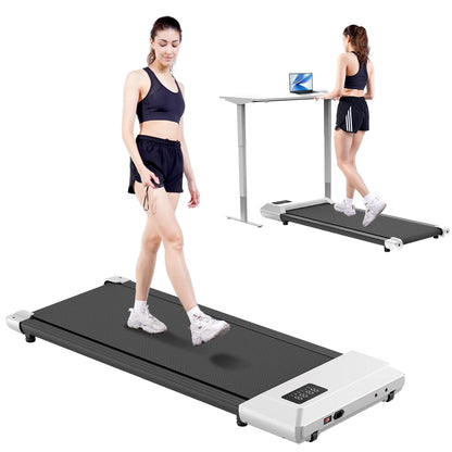 Walking Pad 2 in 1 under Desk Treadmill, 2.5HP Low Noise Walking Pad Running Jogging Machine with Remote Control for Home Office
