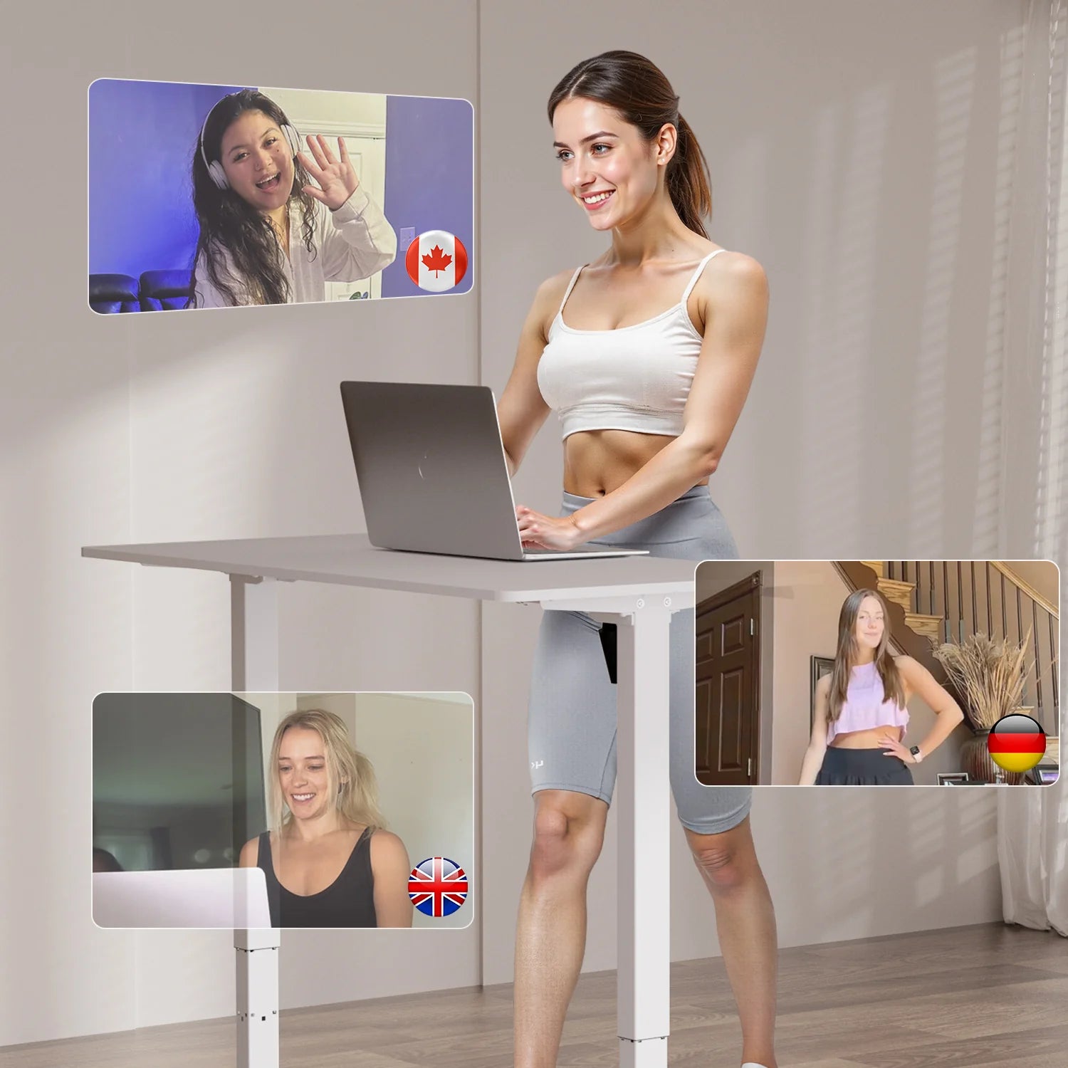 Deerrun Q2 Urban 7% Incline Under-Desk Walking Pad with Smart Control | Rose Gold