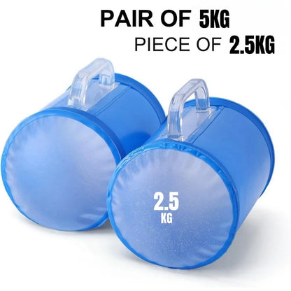 1 Pair Water Dumbbells Water Filled Training Weights Set Water Weight Bag Travel Weights for Strength Training Fitness &amp; Shaping
