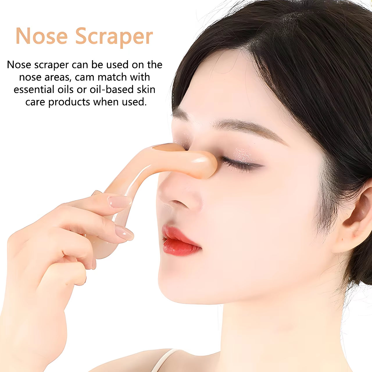 Resin Face Lifting Scraping Massage Nose Lifting Massage Y-Shape Fork Guasha Massage Reduce Puffiness Trigger Point Nose Massage