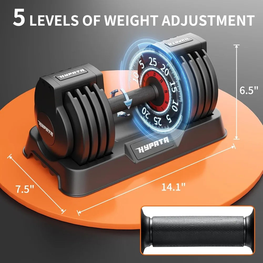 25/55 Lbs Pair Adjustable Dumbbell Set, Adjust Dumbbell Weight for Exercises Pair Dumbbells for Men and Women in Home